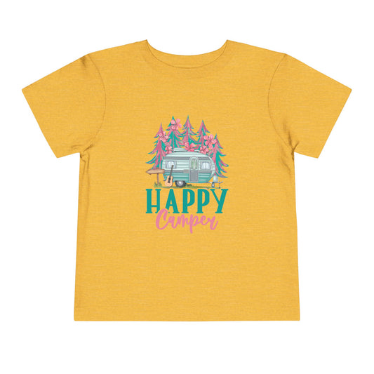 Happy Camper Toddler T-Shirt | Cute Camping Tee, Kids Outdoor Clothing, Summer Adventure Outfit, Gift for Little Explorers, Family