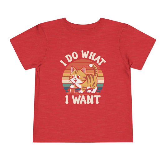 Cool Cat Toddler T-Shirt - "I Do What I Want" Cat Tee, Kids Birthday Gift, Cat Lover Apparel, Cool Toddler Shirt, Playful Kids Clothing