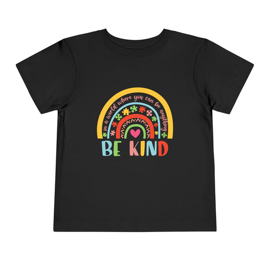 Be Kind Toddler Short Sleeve Tee - "Be Kind" Rainbow Tee, Fun Gift for Kids, Everyday Wear, Positive Vibes, Birthday Gift, Playdate Outfit