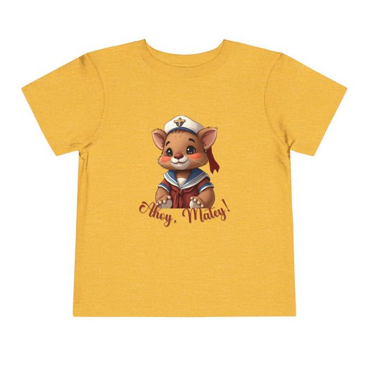Ahoy Matey Nautical Animal Toddler Sailor Tee, Adorable Kids T-Shirt, Nautical Baby Shirt, Fun Toddler Apparel, Hey, Matey! Gift for Children