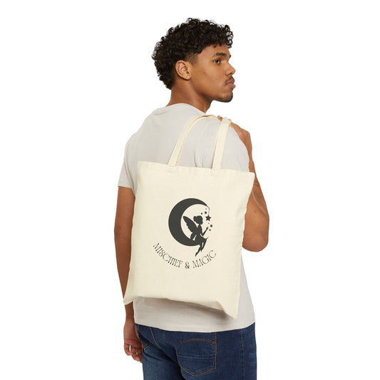 Mischief & Magic Fairy Moon Design Canvas Tote Bag