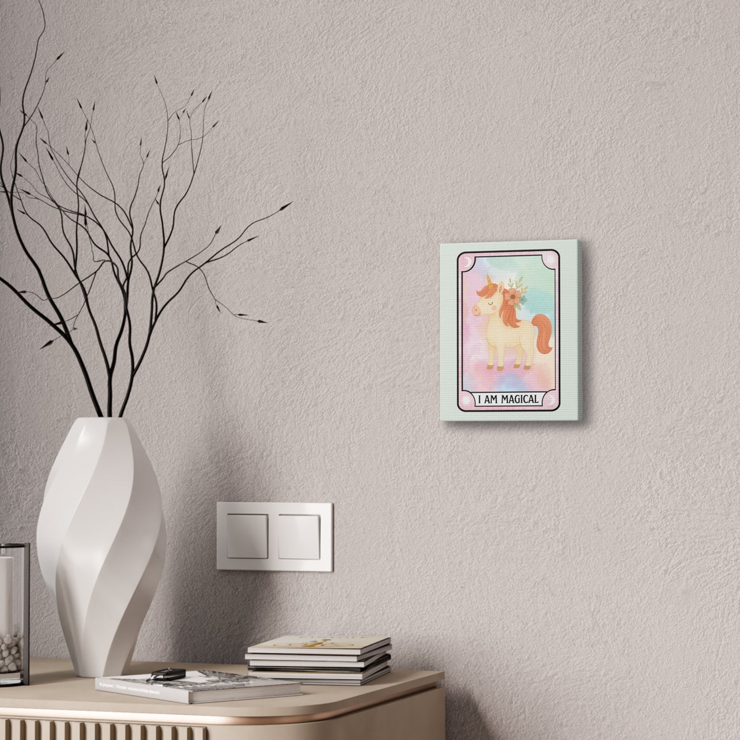 Unicorn Canvas — "I Am Magical" Tarot Card Art