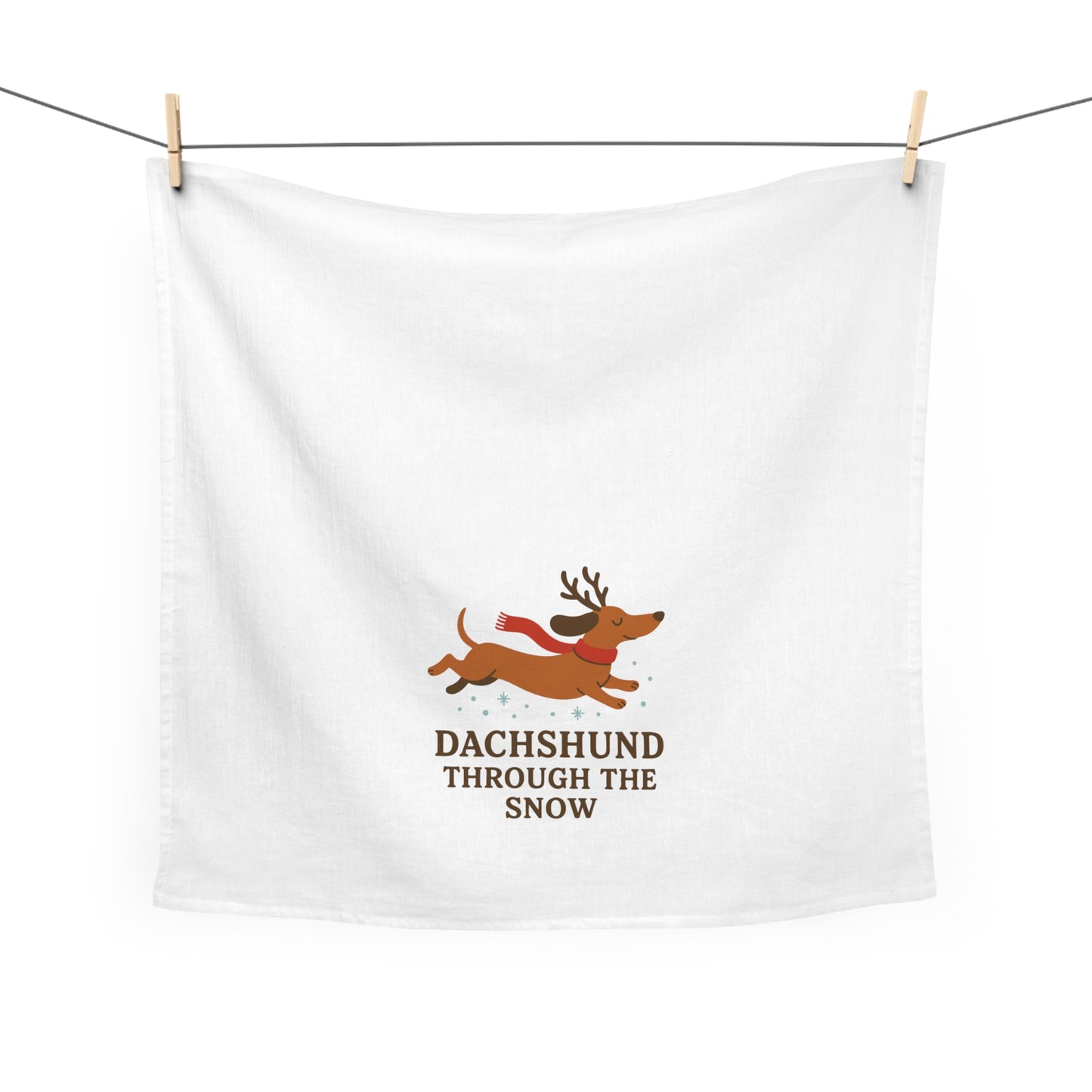 Dachshund Through the Snow Tea Towel