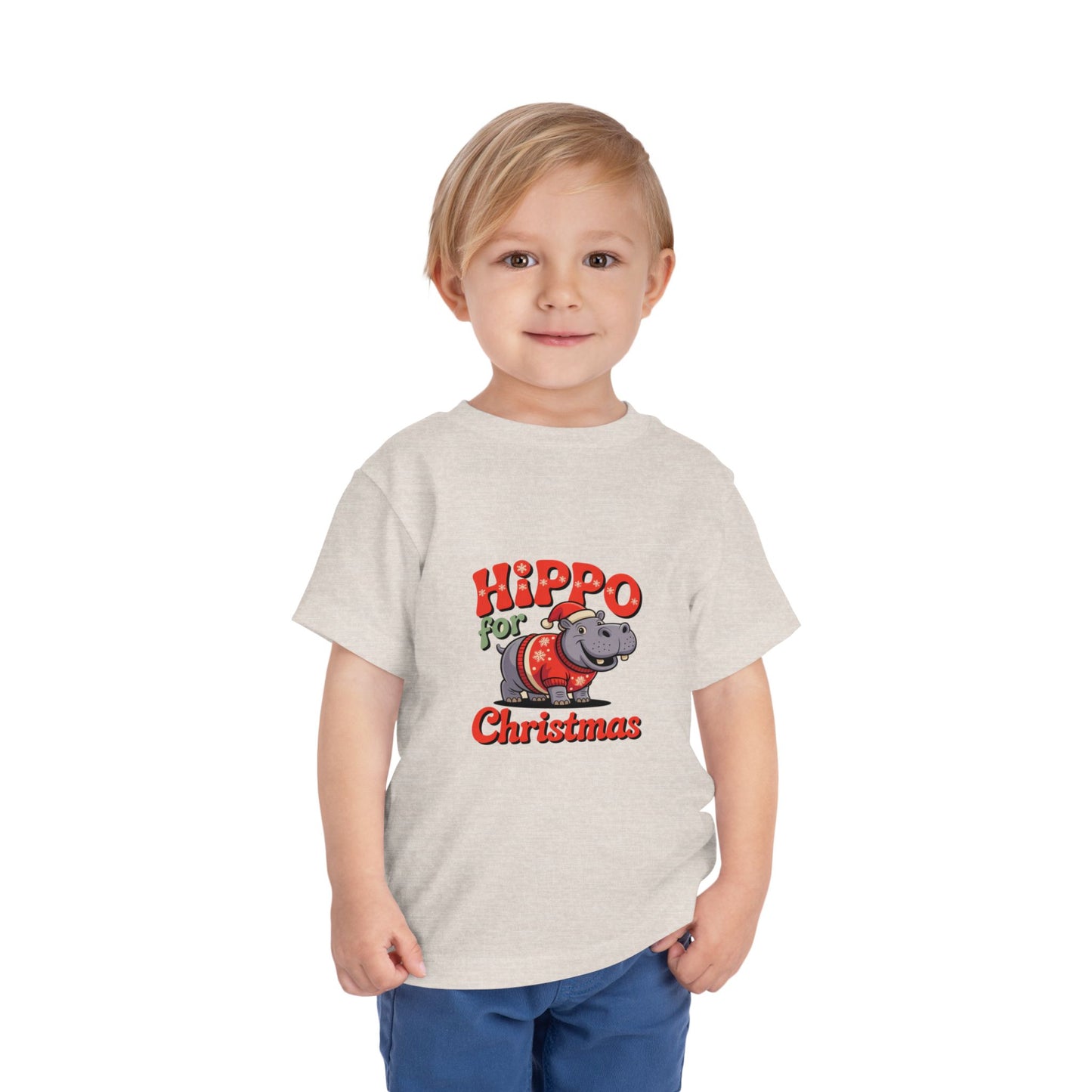 Hippo for Christmas Toddler Tee, Fun Festive Shirt, Kid’s Holiday Apparel, Christmas Gift for Toddlers, Cute Baby Tee