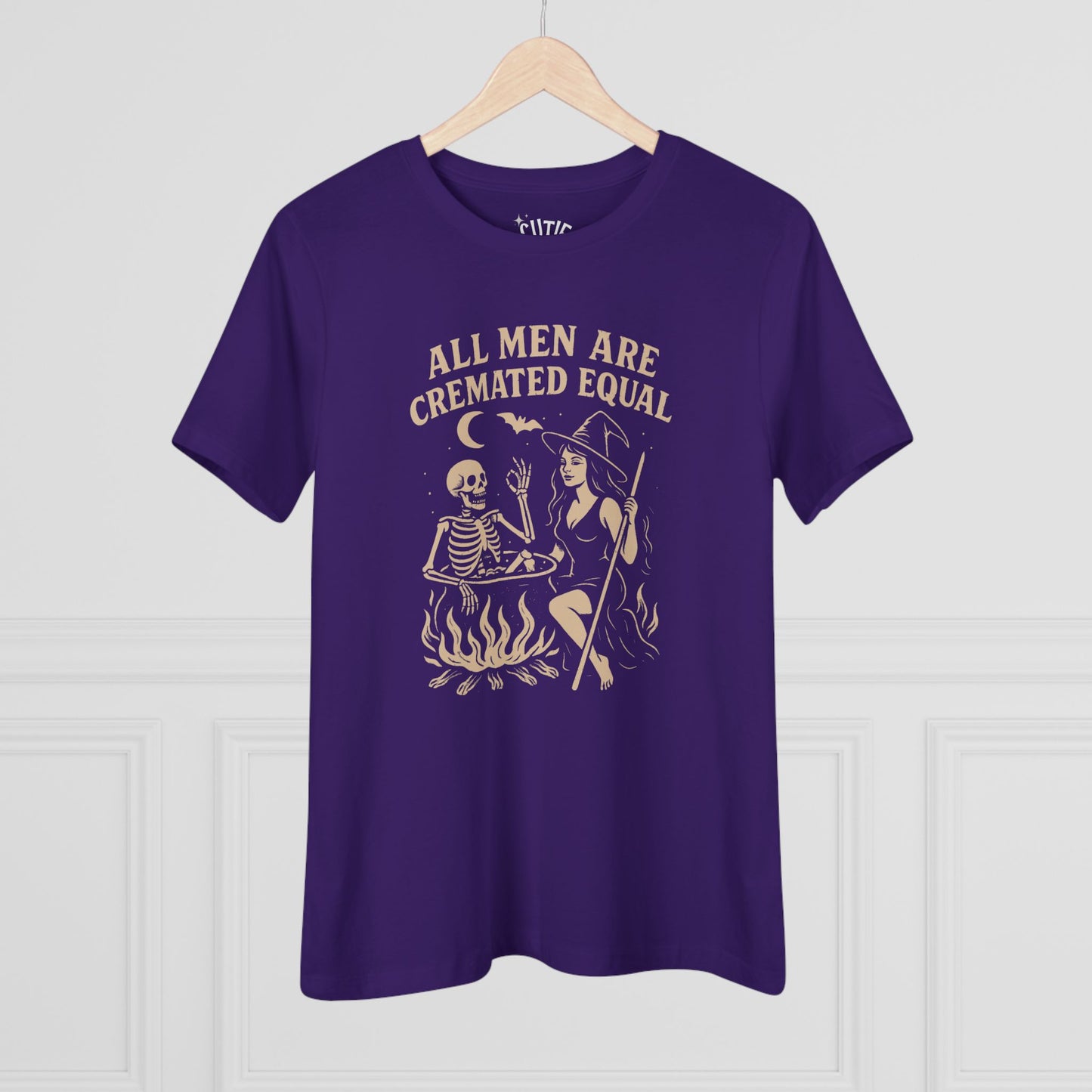 All Men Are Cremated Equal Women's Graphic Tee, Halloween Shirt, Witchy Apparel, Cute Tee for Spooky Season, Gift for Her