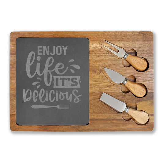 Engraved Charcuterie Board - Enjoy Life, It's Delicious!