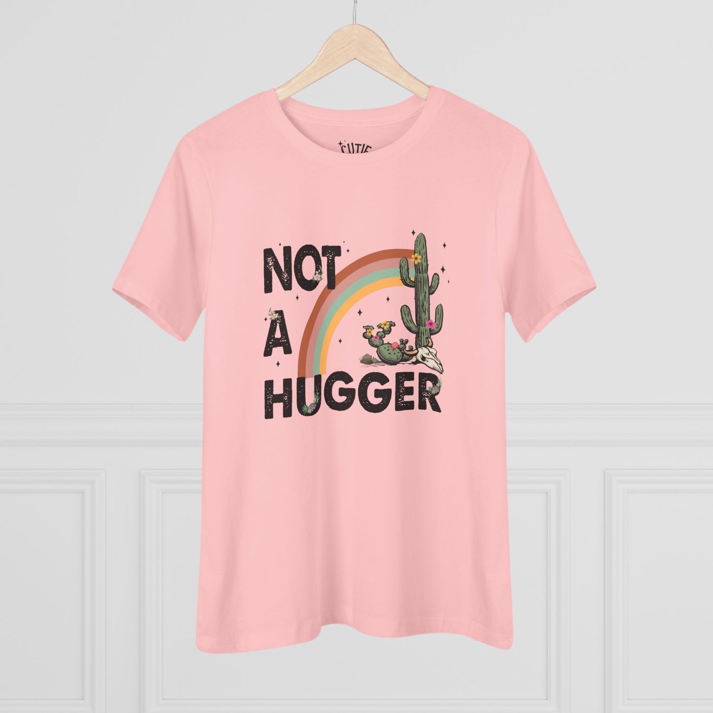 Cactus Humor Tee - "Not a Hugger" Cotton T-Shirt, Funny Gift for Plant Lovers, Casual Wear, Great for Birthdays, Everyday Style