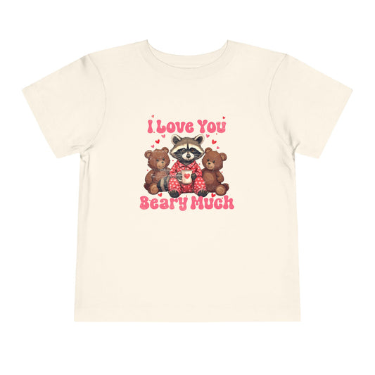 I Love You Beary Much Toddler Tee - Raccoon in Pajamas \