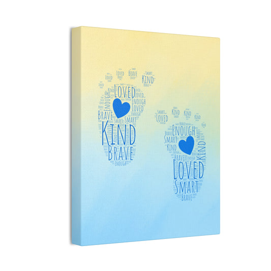 Baby Footprint Affirmation Art Canvas