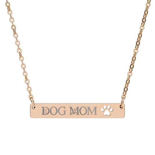 Dog Mom Necklace Cutout Paw Bar