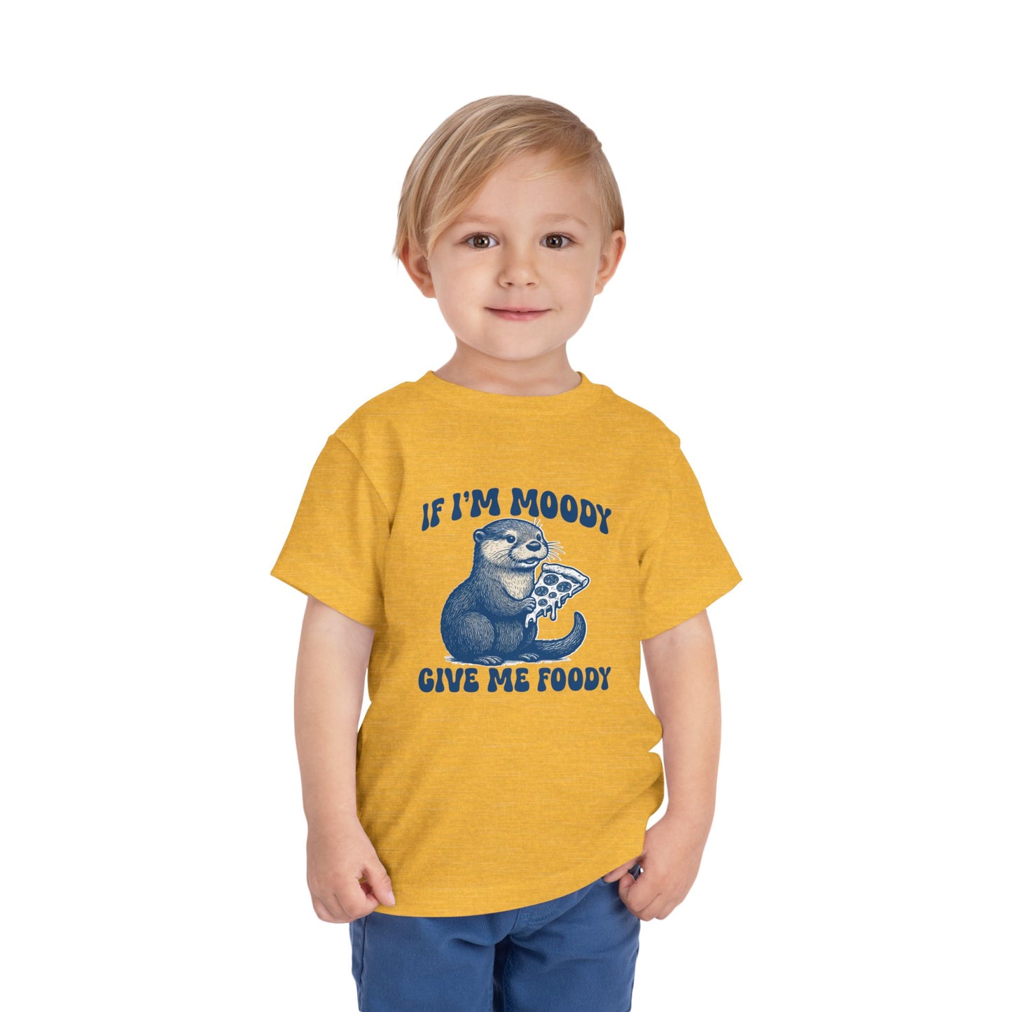 Otter Toddler Tee - Pizza Hangry - If I'm Moody Give me Foody - Otterly Adorable