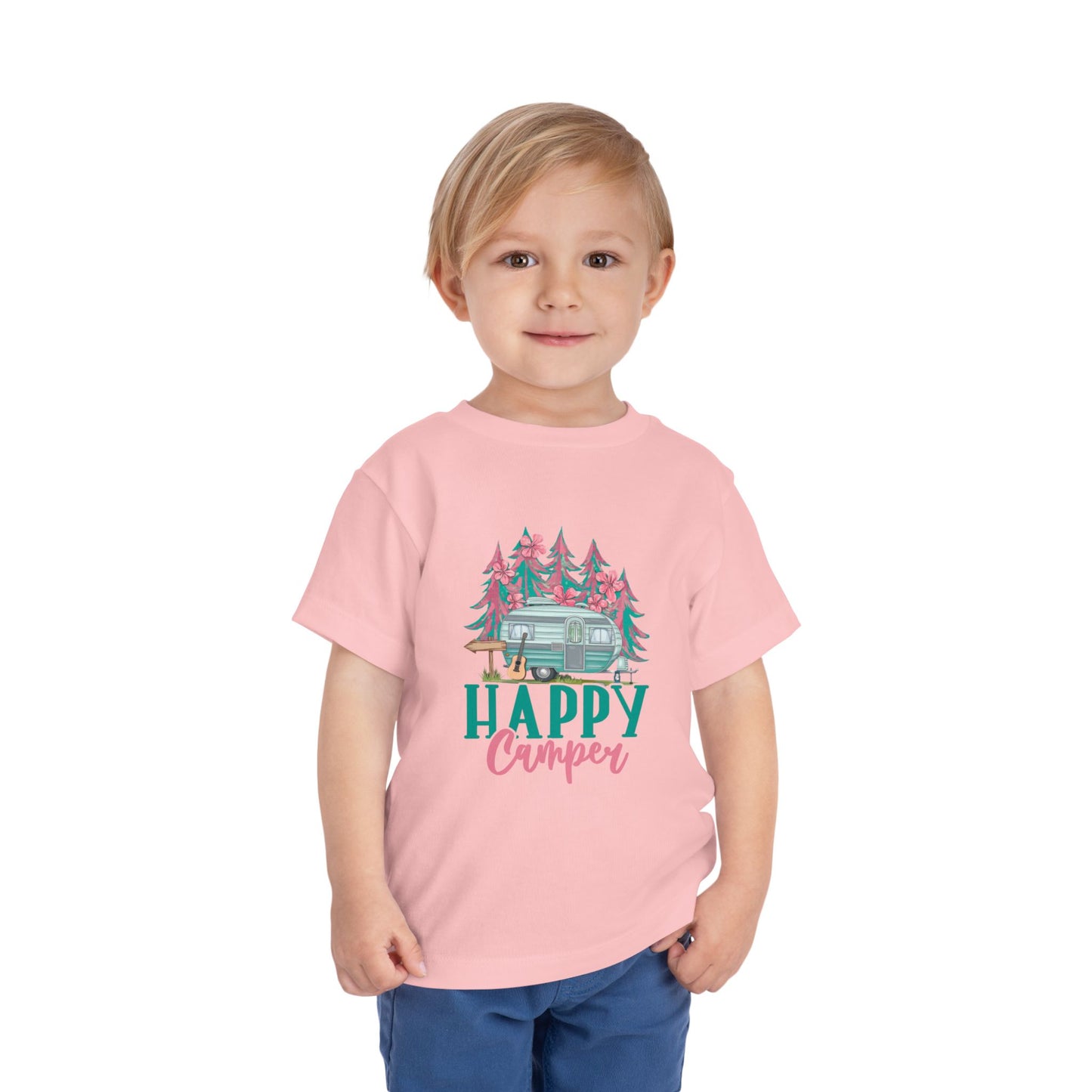 Happy Camper Toddler T-Shirt | Cute Camping Tee, Kids Outdoor Clothing, Summer Adventure Outfit, Gift for Little Explorers, Family