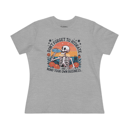 Skeleton Hydration Women's Tee - Funny Graphic Retro Boho Shirt
