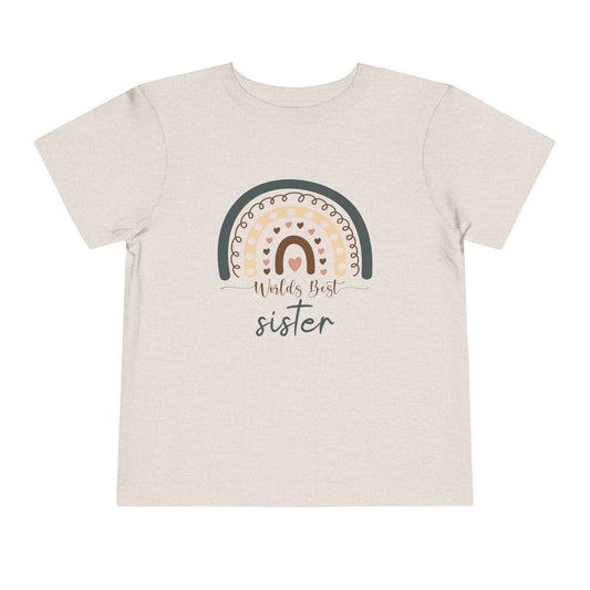 World's Best Sister Toddler Rainbow Tee - World's Best Sister, Cute Kids Shirt, Birthday Gift, Baby Shower, Sibling Love