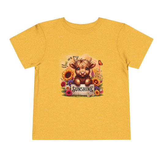 You Are My Sunshine Toddler Tee - Baby Highland Cow Print
