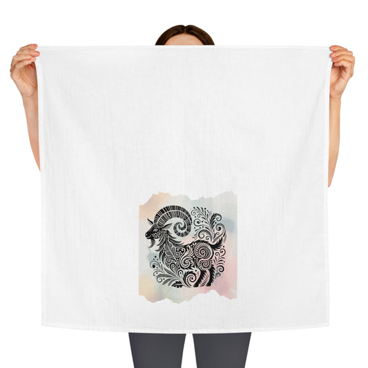 Bohemian Goat Watercolor Tea Towel