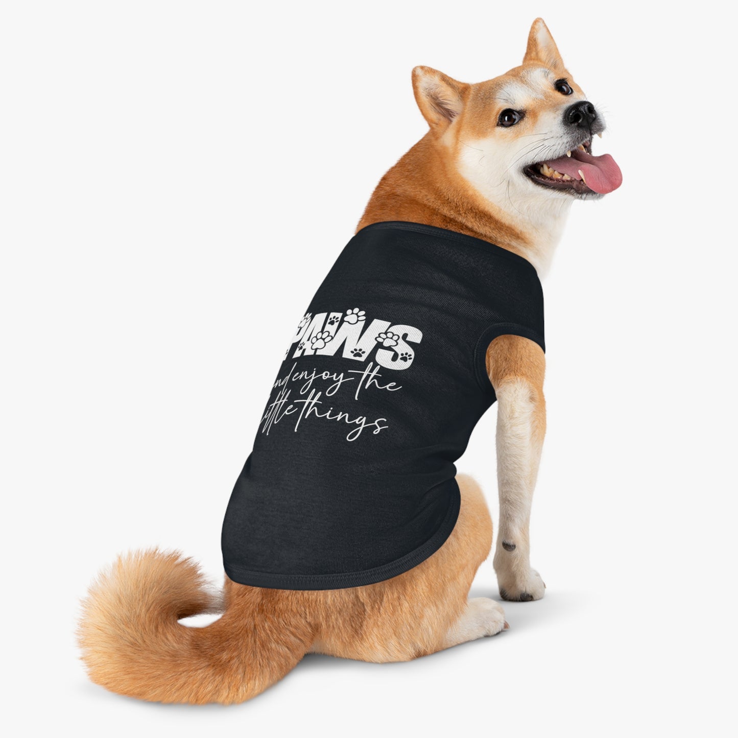 "Paws and Enjoy the Little Things" Dog Shirt - Black