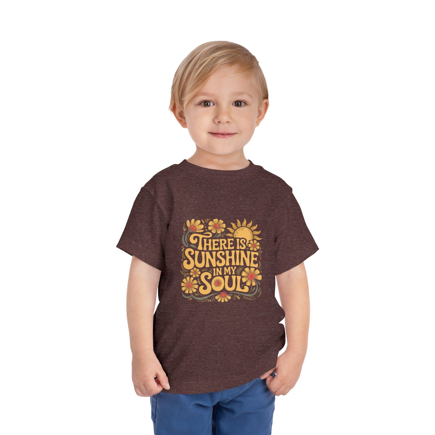 Sunshine in my Soul Retro Toddler Tee, Cute Toddler Shirt, Summer Outfit, Gift for Kids, Flower Graphic Tee, Birthday Gift for Toddlers