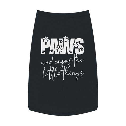 "Paws and Enjoy the Little Things" Dog Shirt - Black