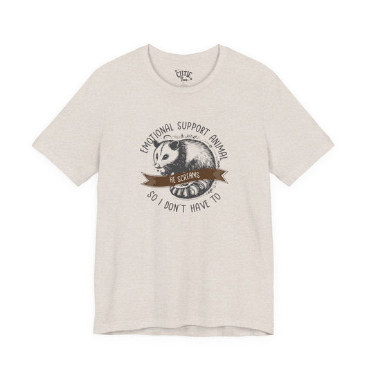 Emotional Support Opossum Animal Tee, Funny Animal Lover Shirt, Gift for Pet Owners, Casual Wear, Birthday Gift, Quirky Humor