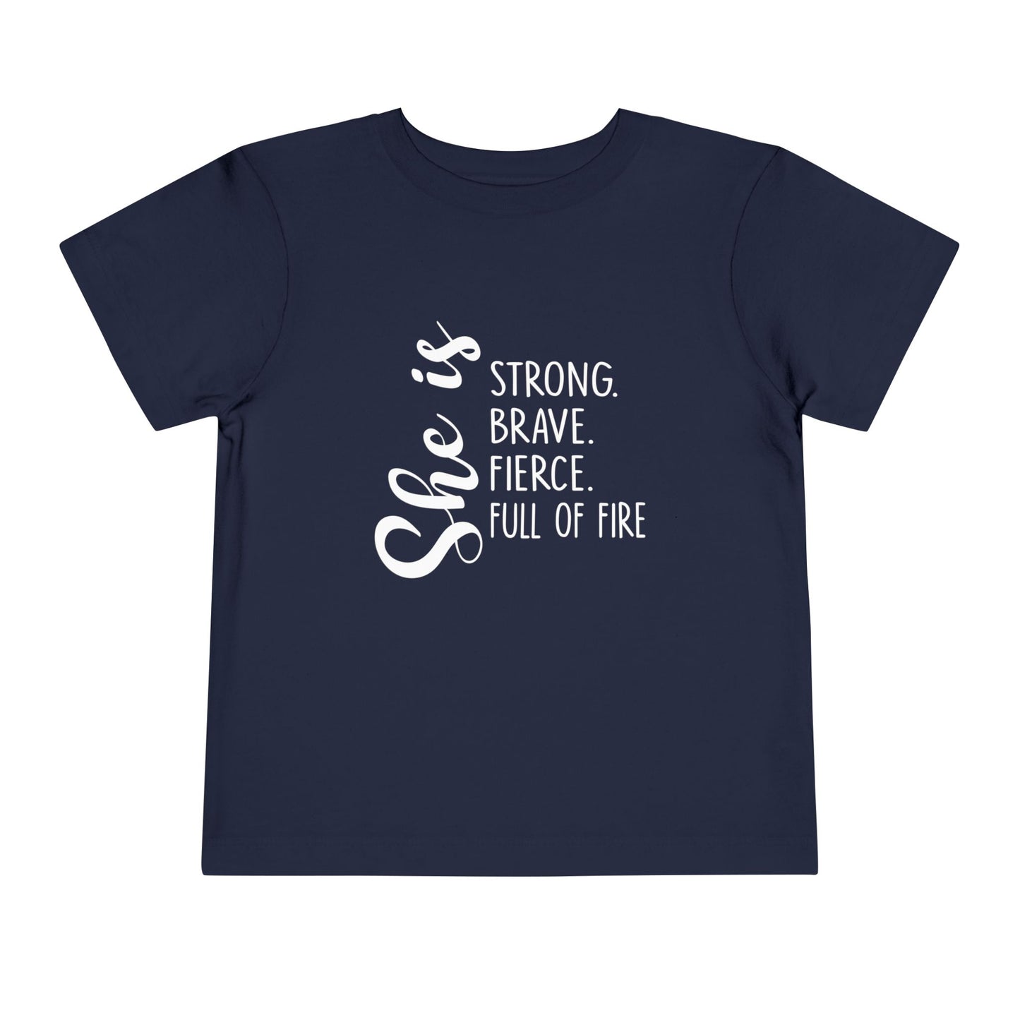 Empowering Toddler Tee - "She is Strong, Brave, Fierce, Full of Fire" - Perfect Gift for Little Warriors, Playdates, Birthdays, [...]