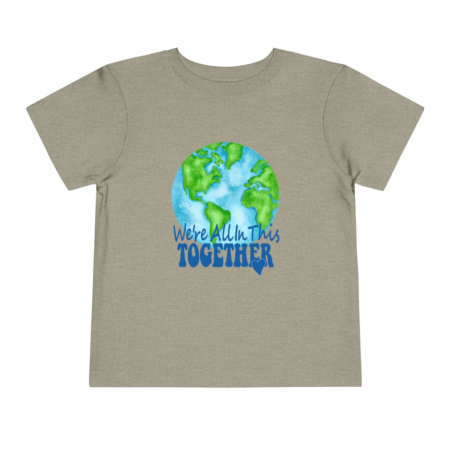 Earth-Themed Toddler Tee - "We're All in This Together" Short Sleeve Shirt, Kids' Eco-Friendly Apparel, Gifts, Earth Day, Playtime Wear