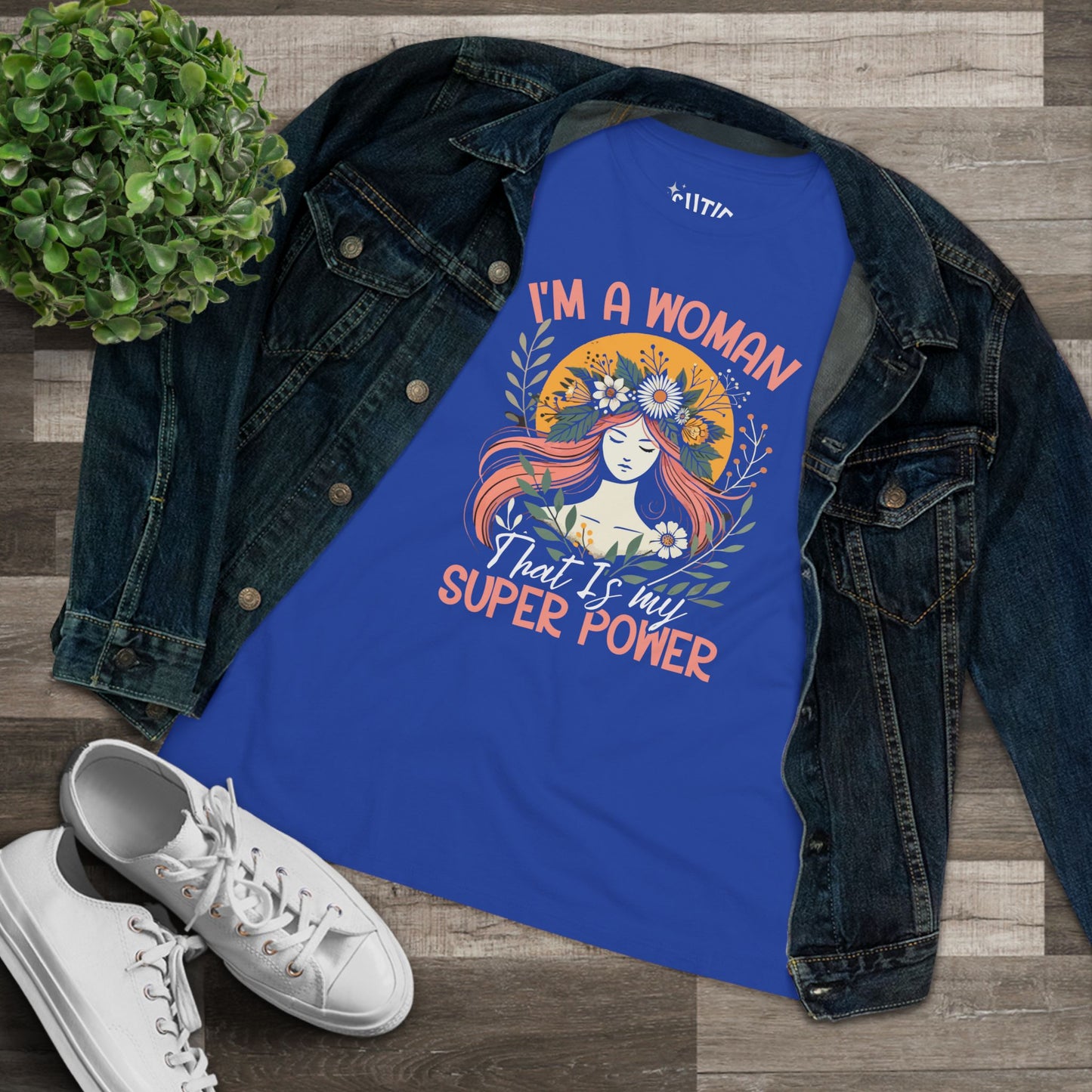 Empowered Women's Cotton Tee - Celebrate Strength, Feminine Power Shirt, Inspiring Gift, Women's Day, Casual Wear, Motivational Tee