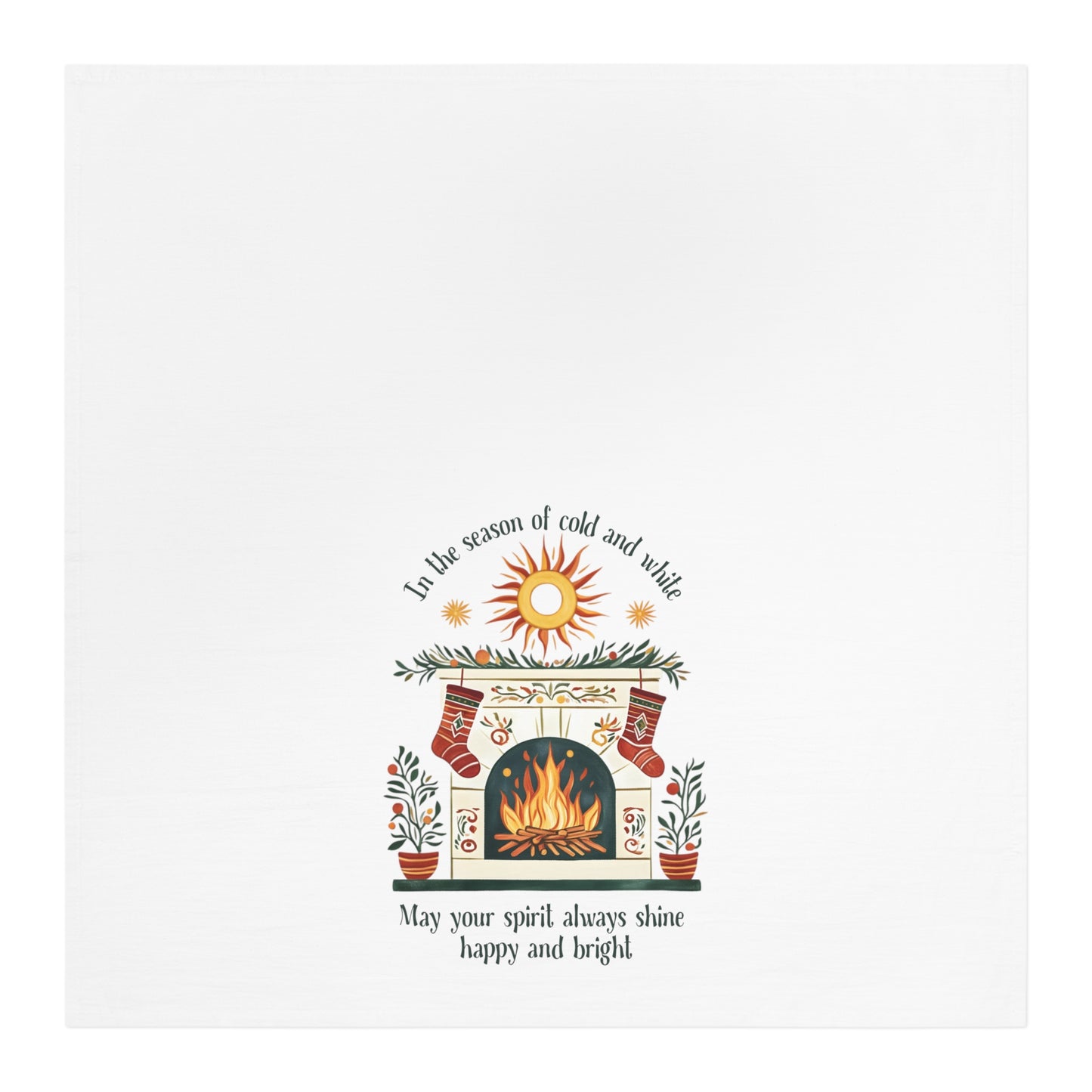 Winter Blessing Tea Towel — "May Your Spirit Always Shine"