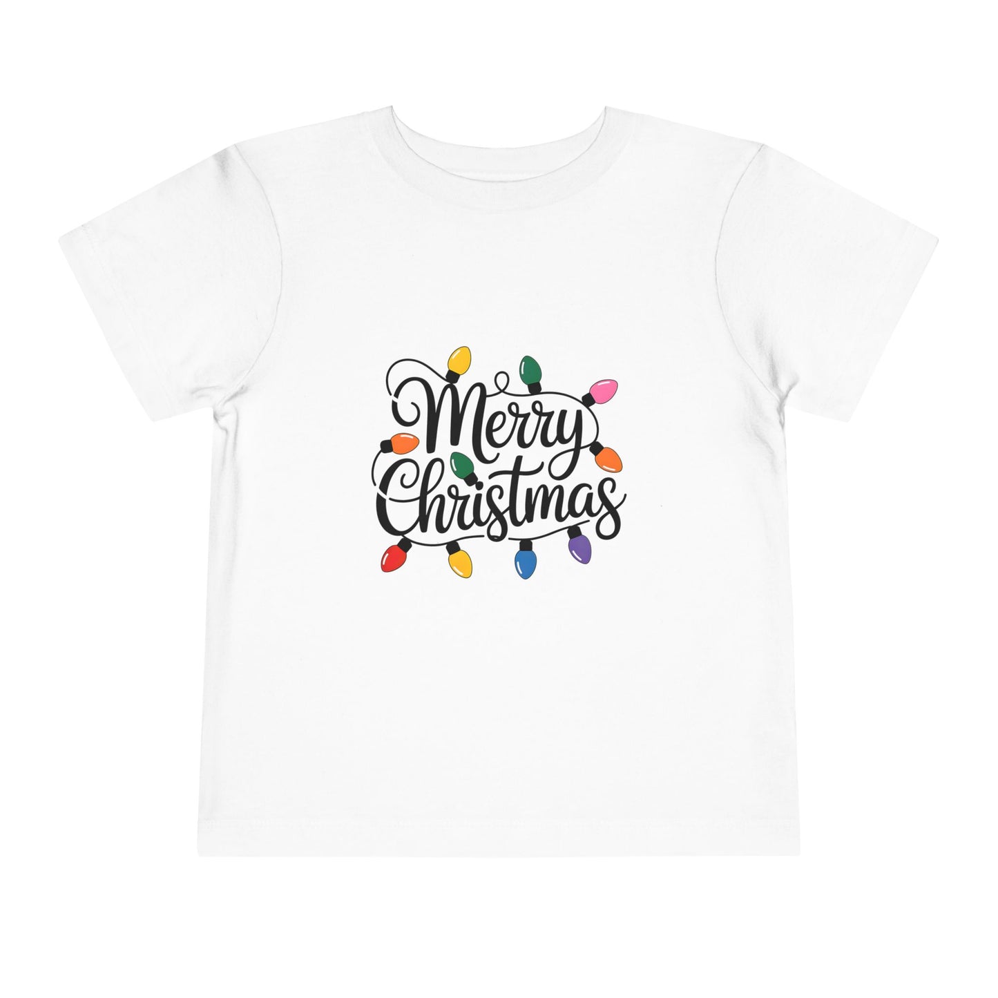 Merry Christmas Lights Toddler T-Shirt | Holiday Tee for Kids, Christmas Gift, Cute Children's Apparel, Infant Outfit, Festive Shirt