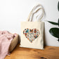 Plants & Cats Lover Cotton Tote Bag, Eco-Friendly Shopping Bag, Gift for Cat Owners, Floral Cat Tote, Boho Style Bag