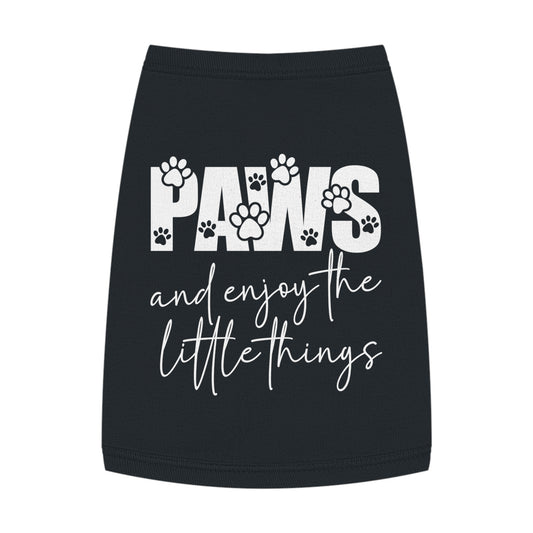 "Paws and Enjoy the Little Things" Dog Shirt - Black