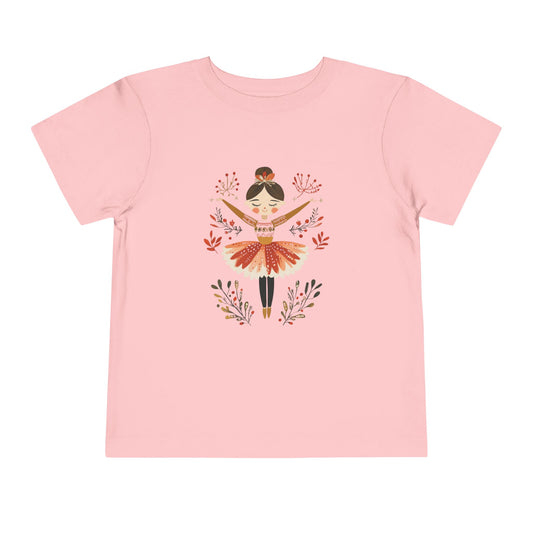Nutcracker Ballet Cute Ballerina Toddler Tee, Scandanvian-Style Christmas, Toddler Ballet Shirt, Dance Gift for Girls, Birthday Outfit, Playtime Fashion, Summer Essentials