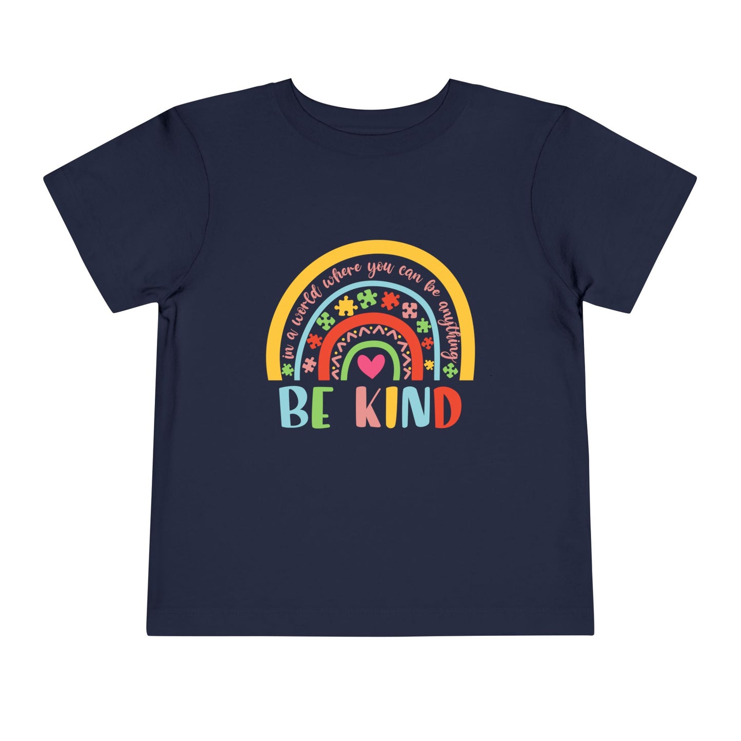 Be Kind Toddler Short Sleeve Tee - "Be Kind" Rainbow Tee, Fun Gift for Kids, Everyday Wear, Positive Vibes, Birthday Gift, Playdate Outfit