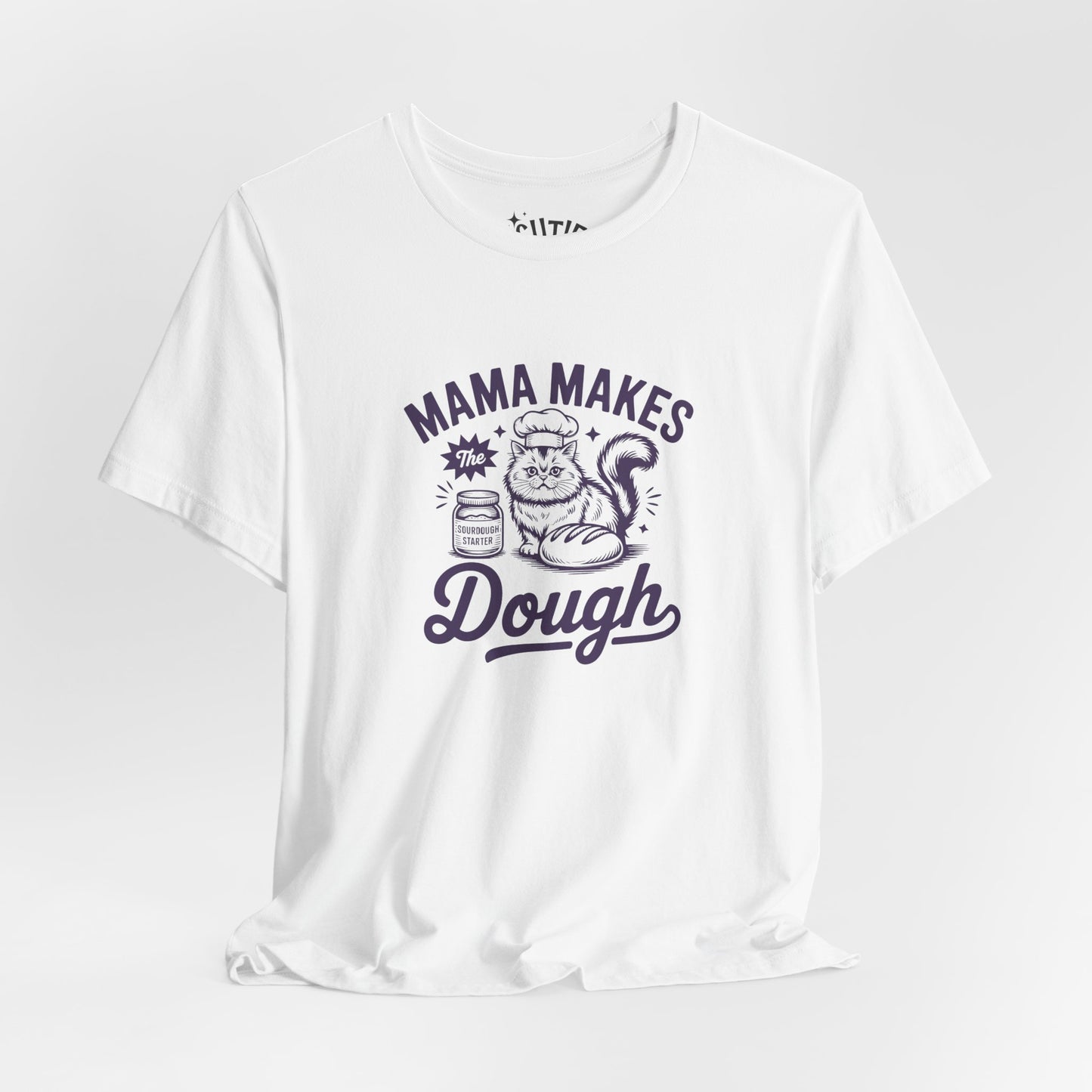 Mama Makes the Dough Cat T-Shirt | Fun Cooking Tee | Gift for Moms | Baking Shirt | Cute Foodie Apparel | Kitchen Lover's Gift