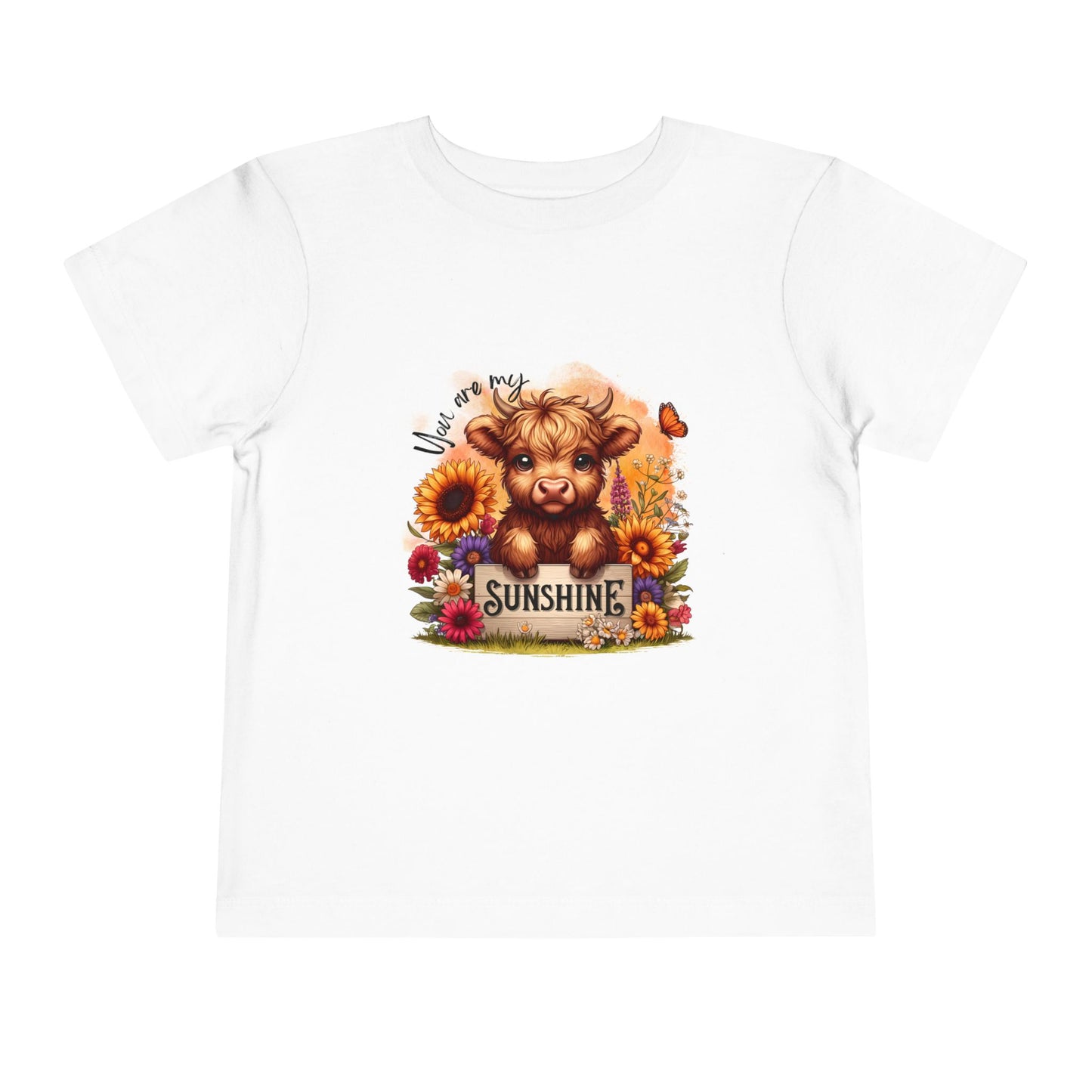 You Are My Sunshine Toddler Tee -  Baby Highland Cow Print