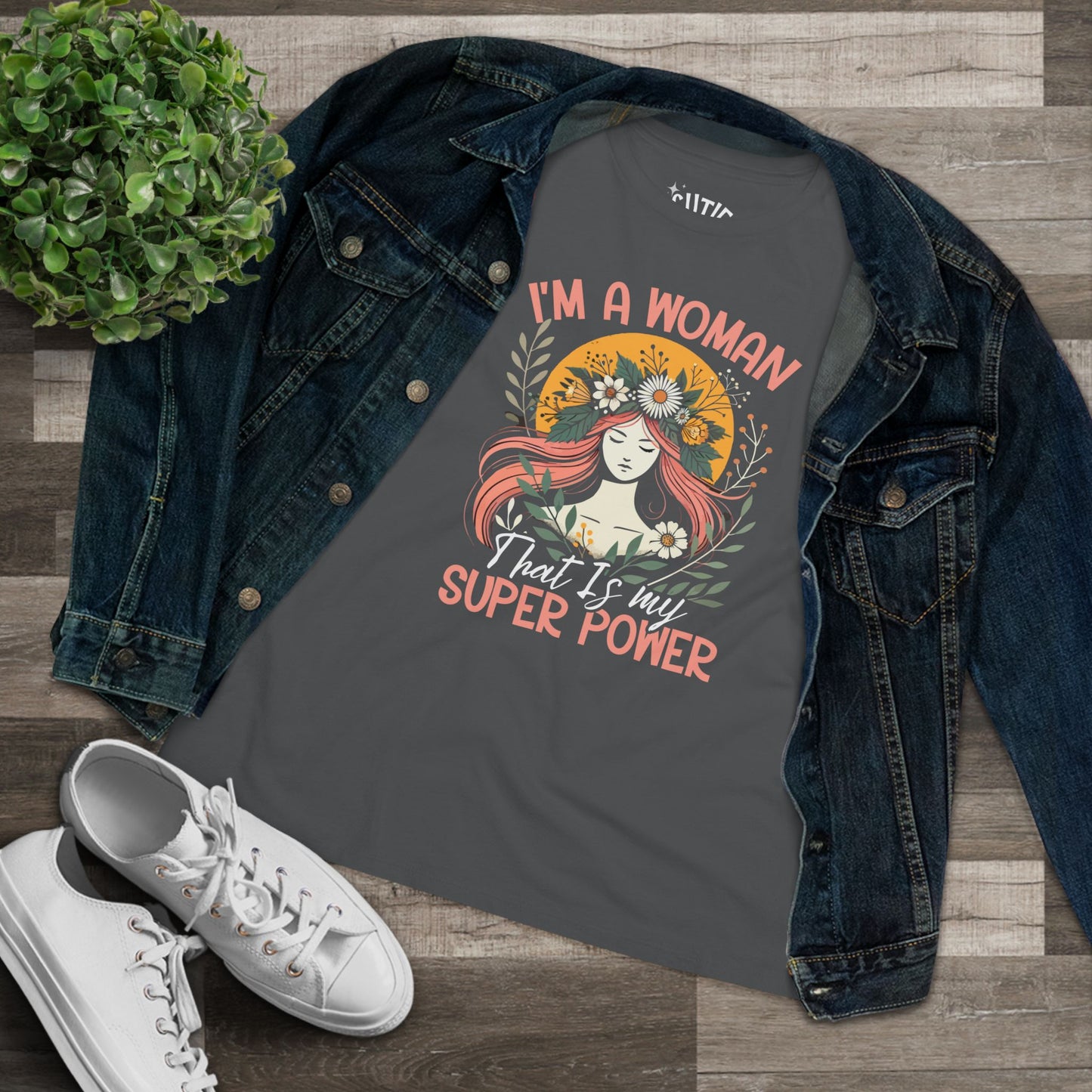 Empowered Women's Cotton Tee - Celebrate Strength, Feminine Power Shirt, Inspiring Gift, Women's Day, Casual Wear, Motivational Tee
