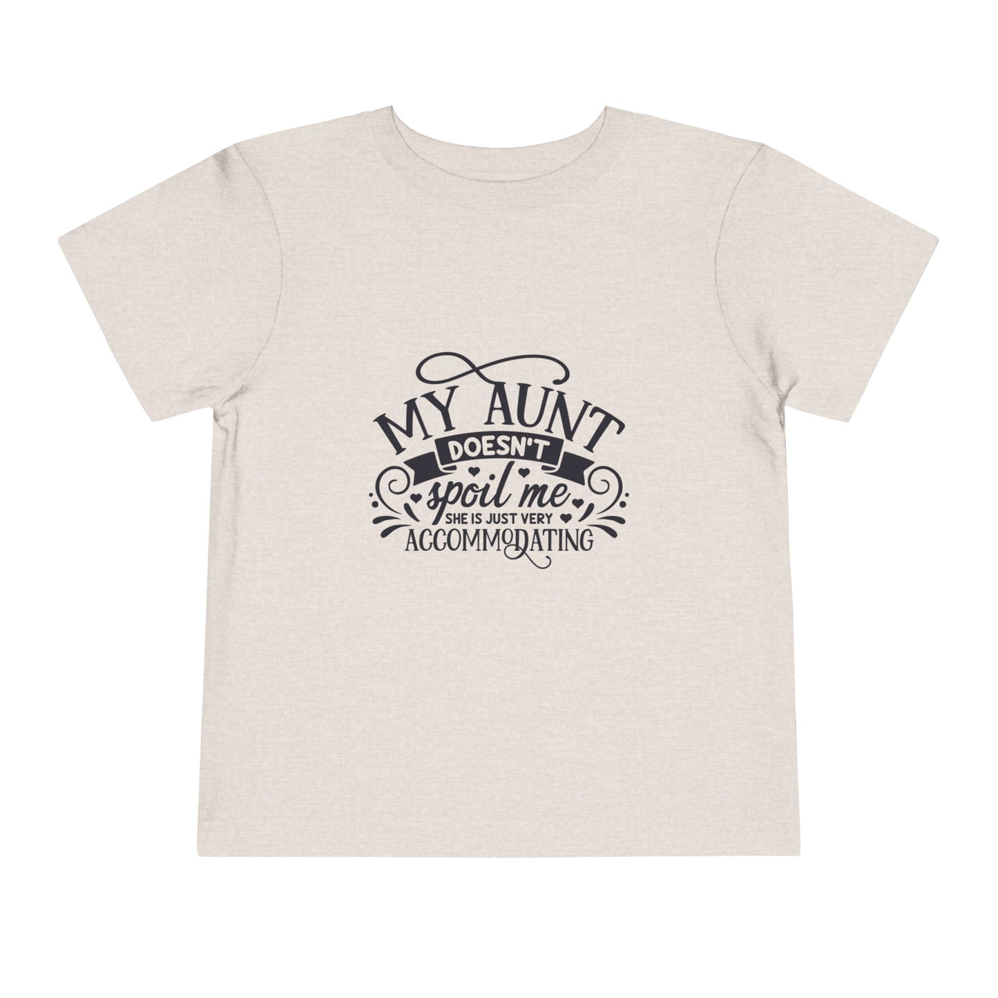 "My Aunt Doesn't Spoil Me" Lucky Toddler Short Sleeve Tee, Fun Gift for Kids, Birthday, Family Gatherings, Cute Casual Wear, Auntie Gift