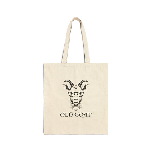 Funny Old Goat Design Canvas Tote Bag with - Goatlandia Farm Animal Sanctuary Donation