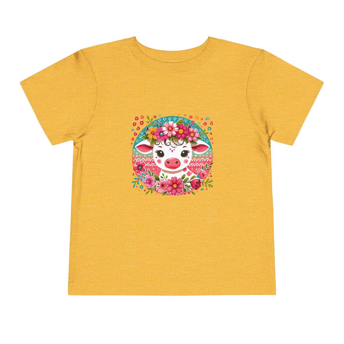 Floral Baby Cow Toddler Tee, Cute Kids Shirt, Spring Outfit, Baby Gift, Toddler Summer Shirt, Fun Animal Tee, Adorable Children's Apparel