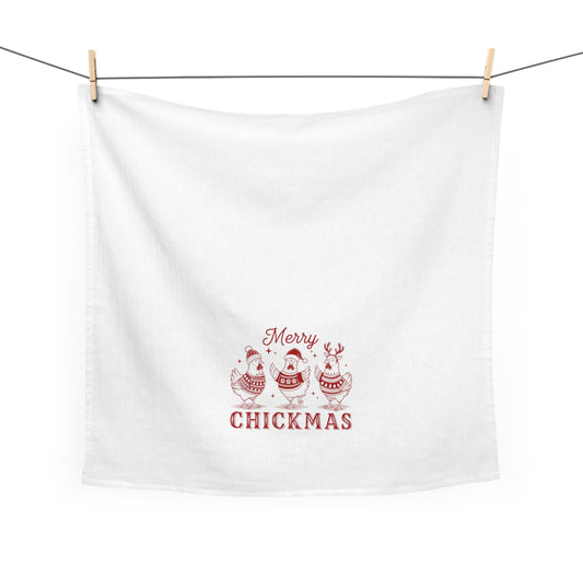 Merry Chickmas Tea Towel - Holiday Chicken Kitchen Towel