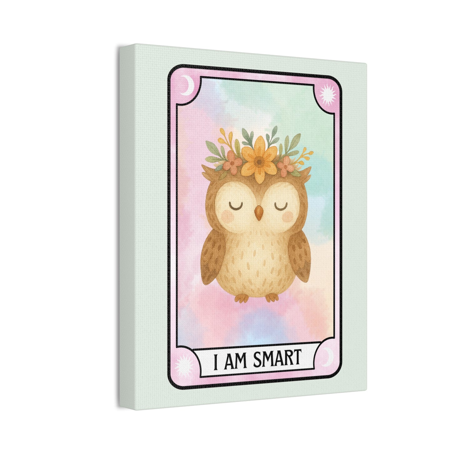 I Am Smart Owl Canvas Wall Art — Tarot Card