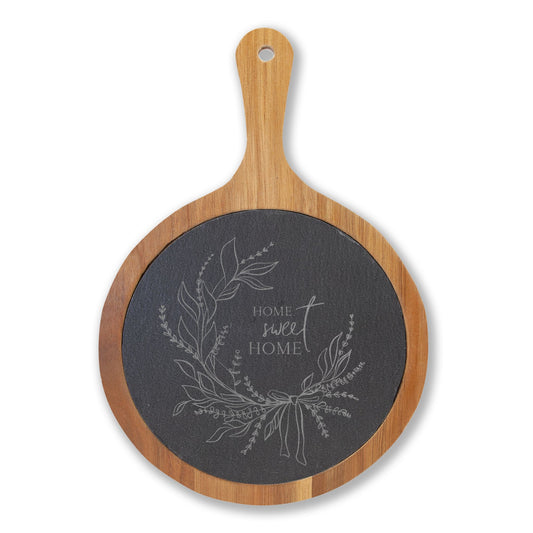 Engraved 'Home Sweet Home' Slate Charcuterie Board