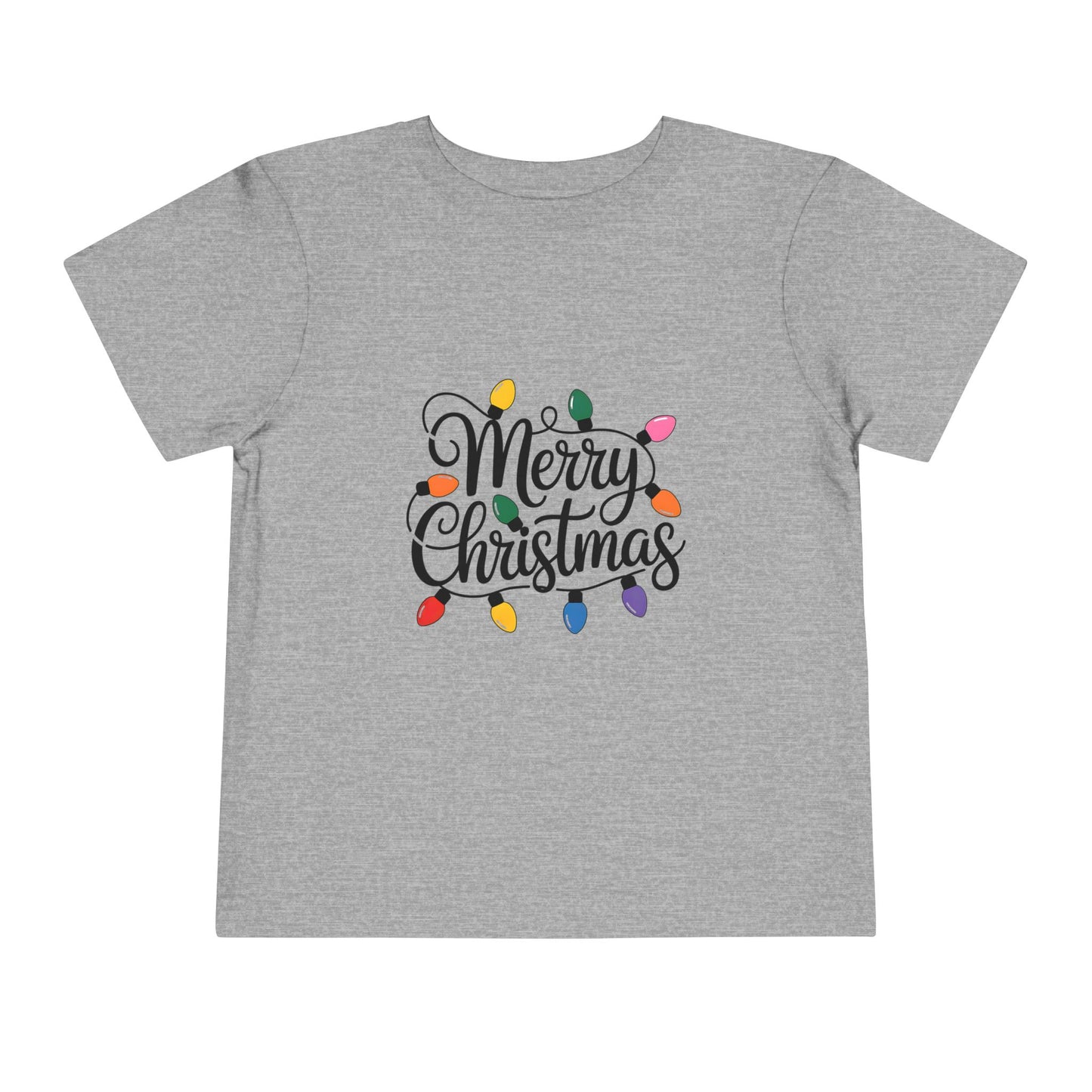 Merry Christmas Lights Toddler T-Shirt | Holiday Tee for Kids, Christmas Gift, Cute Children's Apparel, Infant Outfit, Festive Shirt