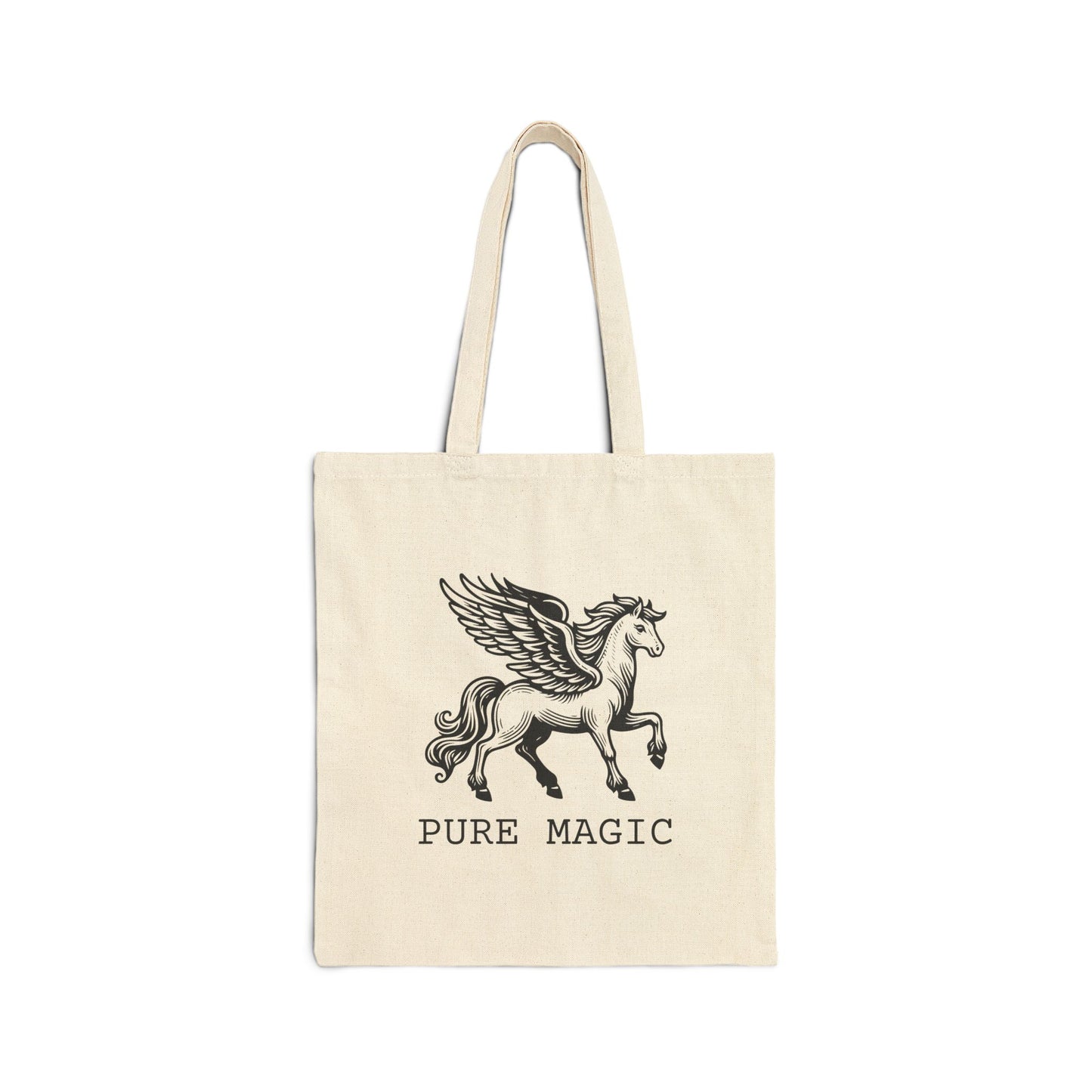Pure Magic Pegasus Cotton Canvas Tote Bag, Eco-friendly Shopping Bag, Gift for Unicorn Lovers, Stylish Reusable Tote, Everyday Carry All
