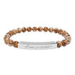 Engraved Natural Stone Stretch Bar Bracelet — "I am Grateful"
