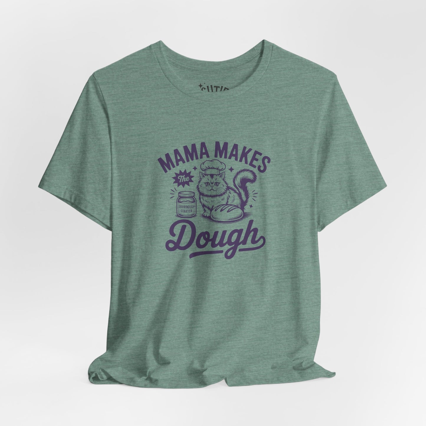 Mama Makes the Dough Cat T-Shirt | Fun Cooking Tee | Gift for Moms | Baking Shirt | Cute Foodie Apparel | Kitchen Lover's Gift