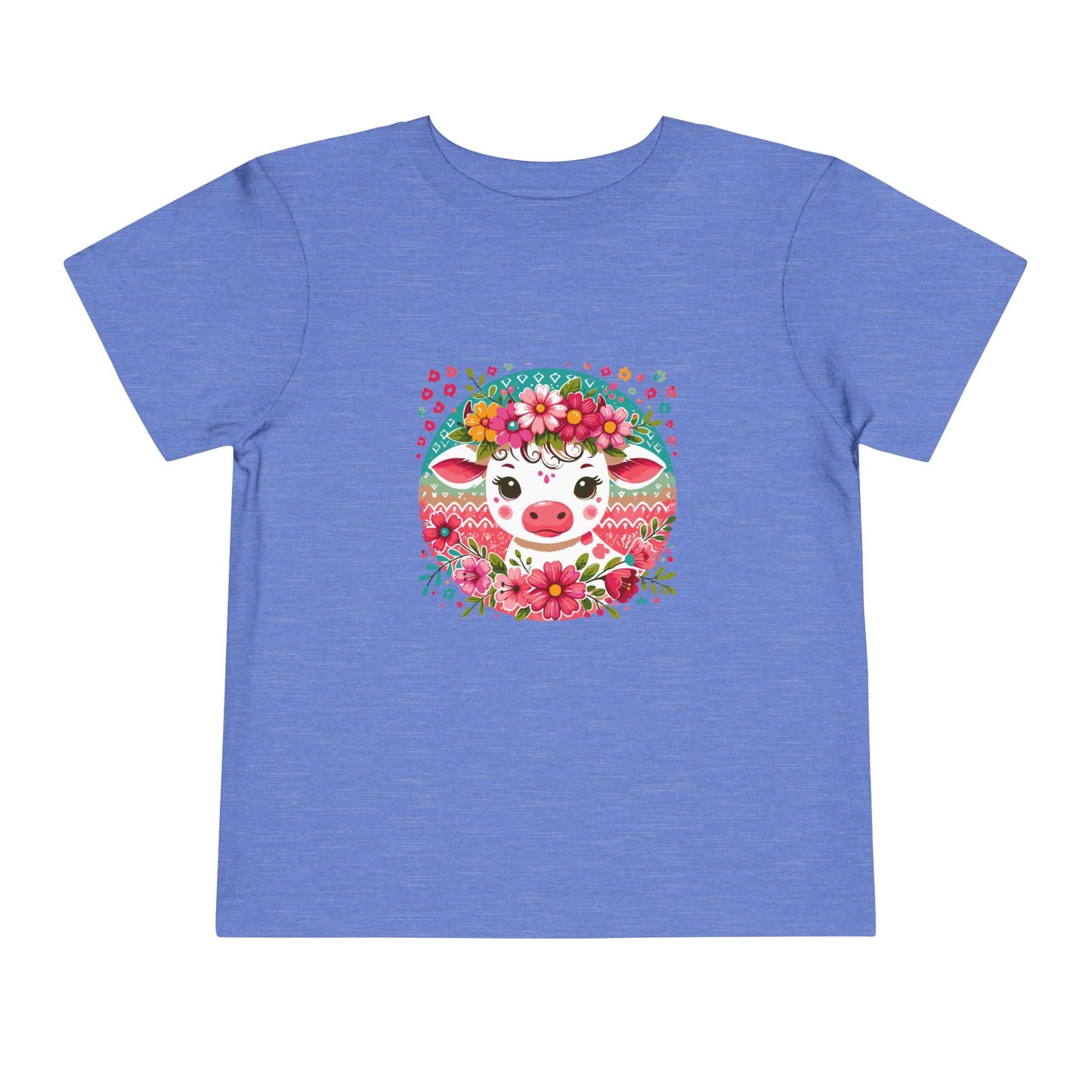 Floral Baby Cow Toddler Tee, Cute Kids Shirt, Spring Outfit, Baby Gift, Toddler Summer Shirt, Fun Animal Tee, Adorable Children's Apparel
