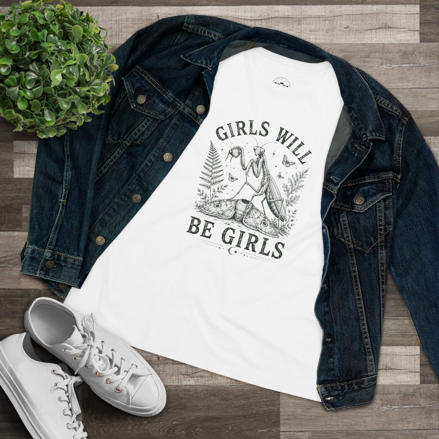 Girls Will Be Girls Praying Mantis Cotton Tee