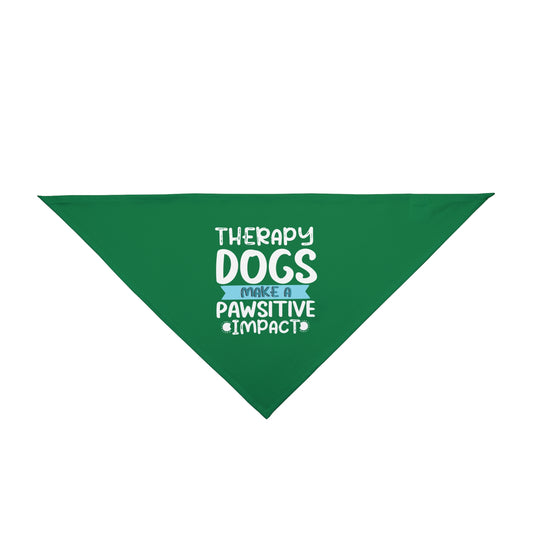 Therapy Dogs 'Pawsitive Impact' Pet Bandana — Green Dog Scarf for Therapy & Service Visits
