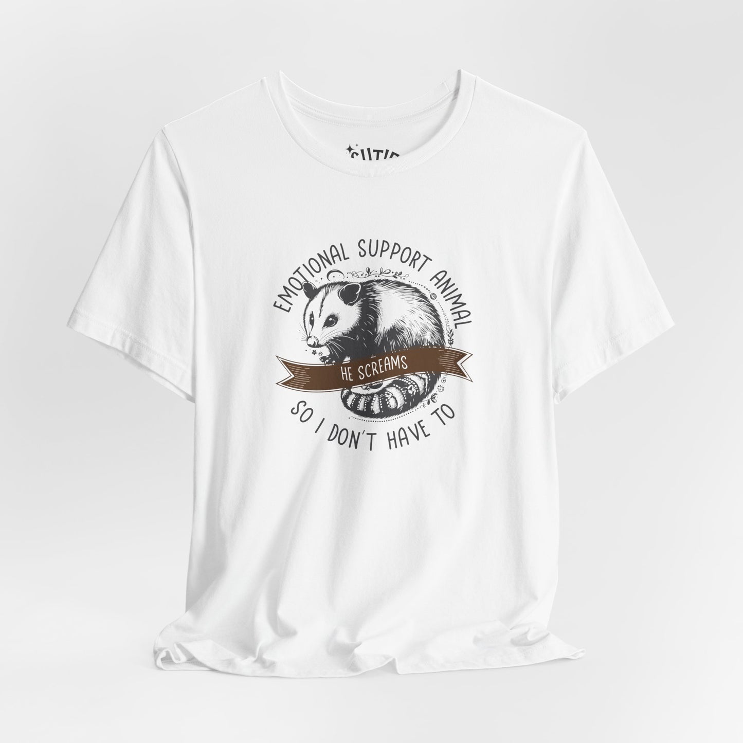 Emotional Support Opossum Animal Tee, Funny Animal Lover Shirt, Gift for Pet Owners, Casual Wear, Birthday Gift, Quirky Humor